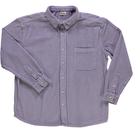 Chemise homme Lenhador velours côtelé en coton bio – Lavender Gray | Poudre Organic 1
