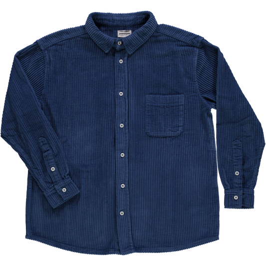 Chemise homme Lenhador velours côtelé en coton bio – Dark denim | Poudre Organic 1