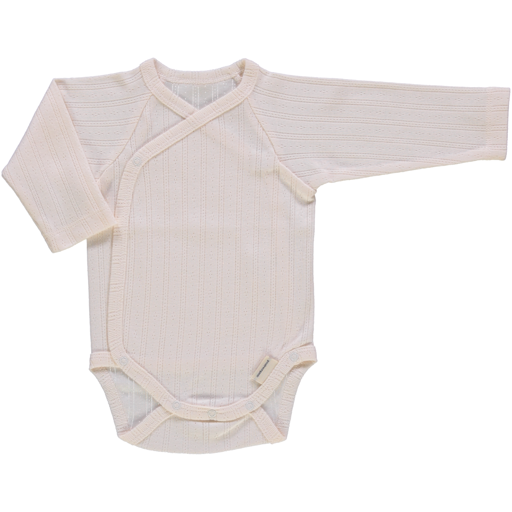 Body bébé Lierre manches longues en pointelle coton bio – Ecru | Poudre Organic 1