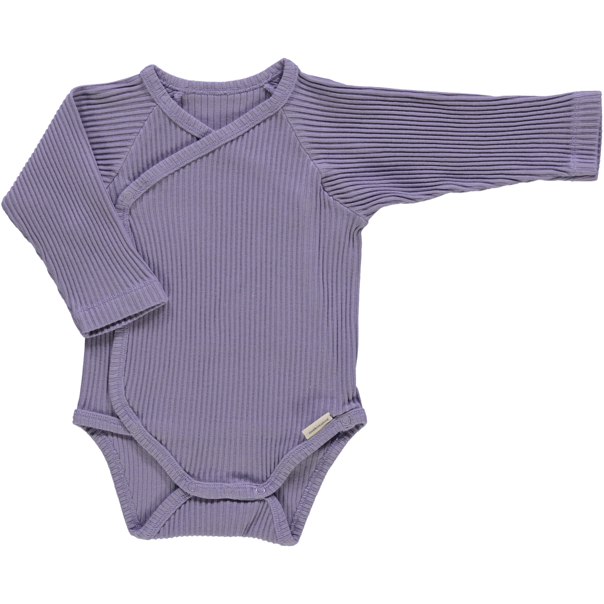 Body bébé Lierre manches longues côtelé en coton bio – Lavender gray | Poudre Organic 1