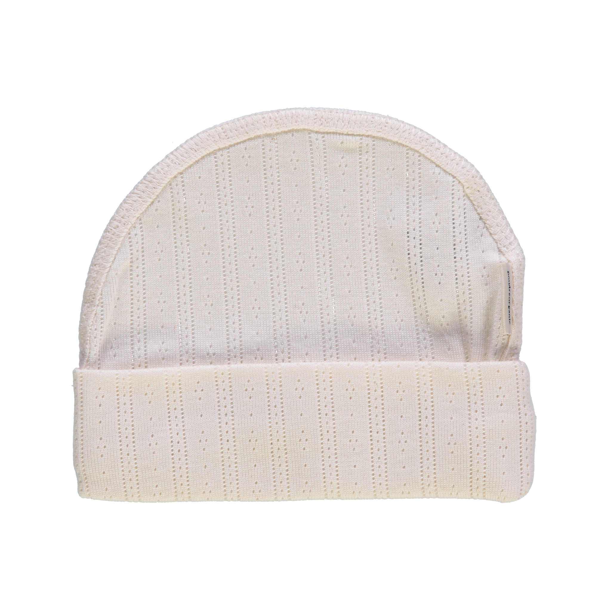 Bonnet bébé Litchi en maille pointelle coton bio – Ecru | Poudre Organic