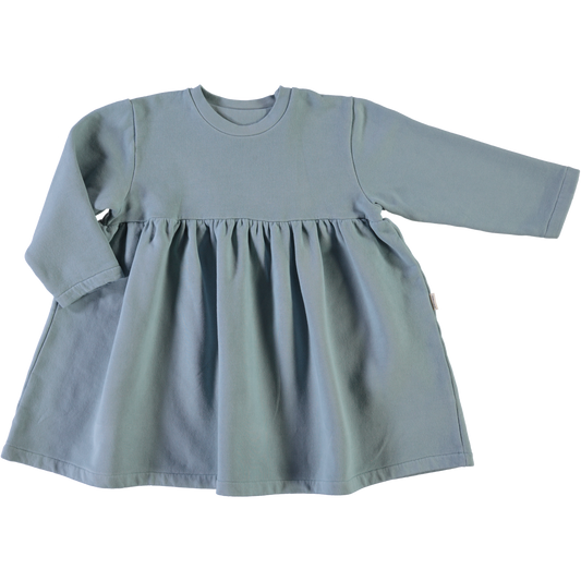 Robe kids Lobelia manches longues en molleton coton bio – Arona | Poudre Organic 1
