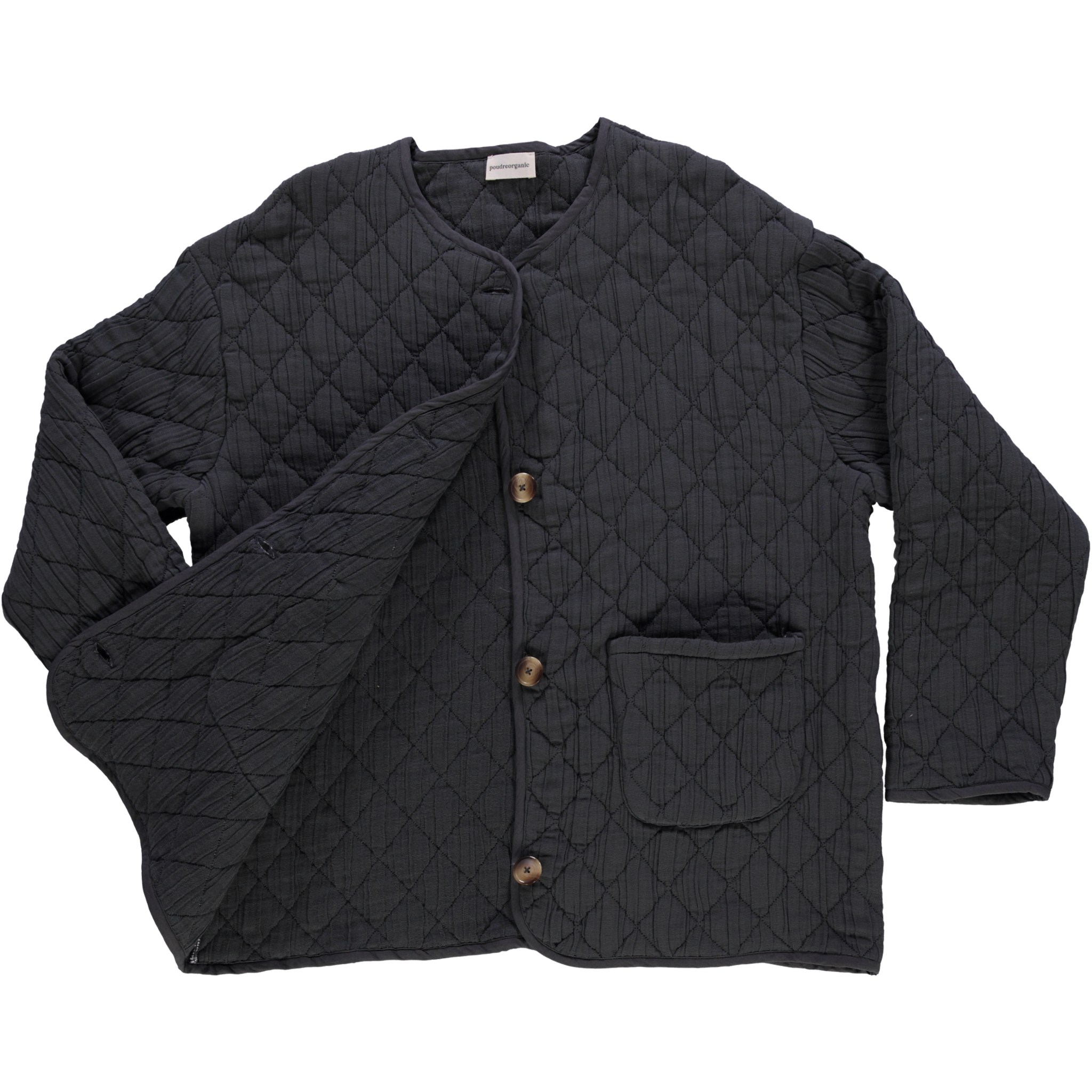 Veste matelassée femme Millet en coton bio – Pirate black | Poudre Organic 4