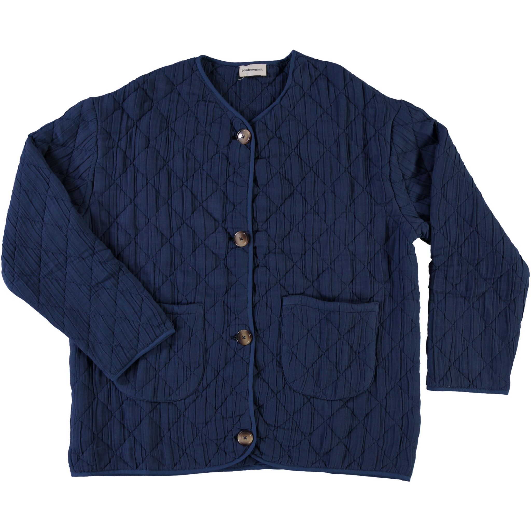 Veste matelassée femme Millet en coton bio – Dark denim | Poudre Organic 1