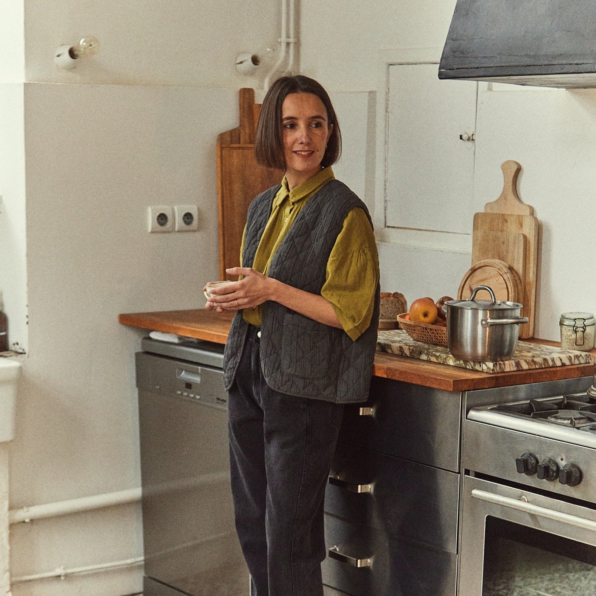 Veste matelassée adulte Cercis en coton bio – Pirate black | Poudre Organic 2