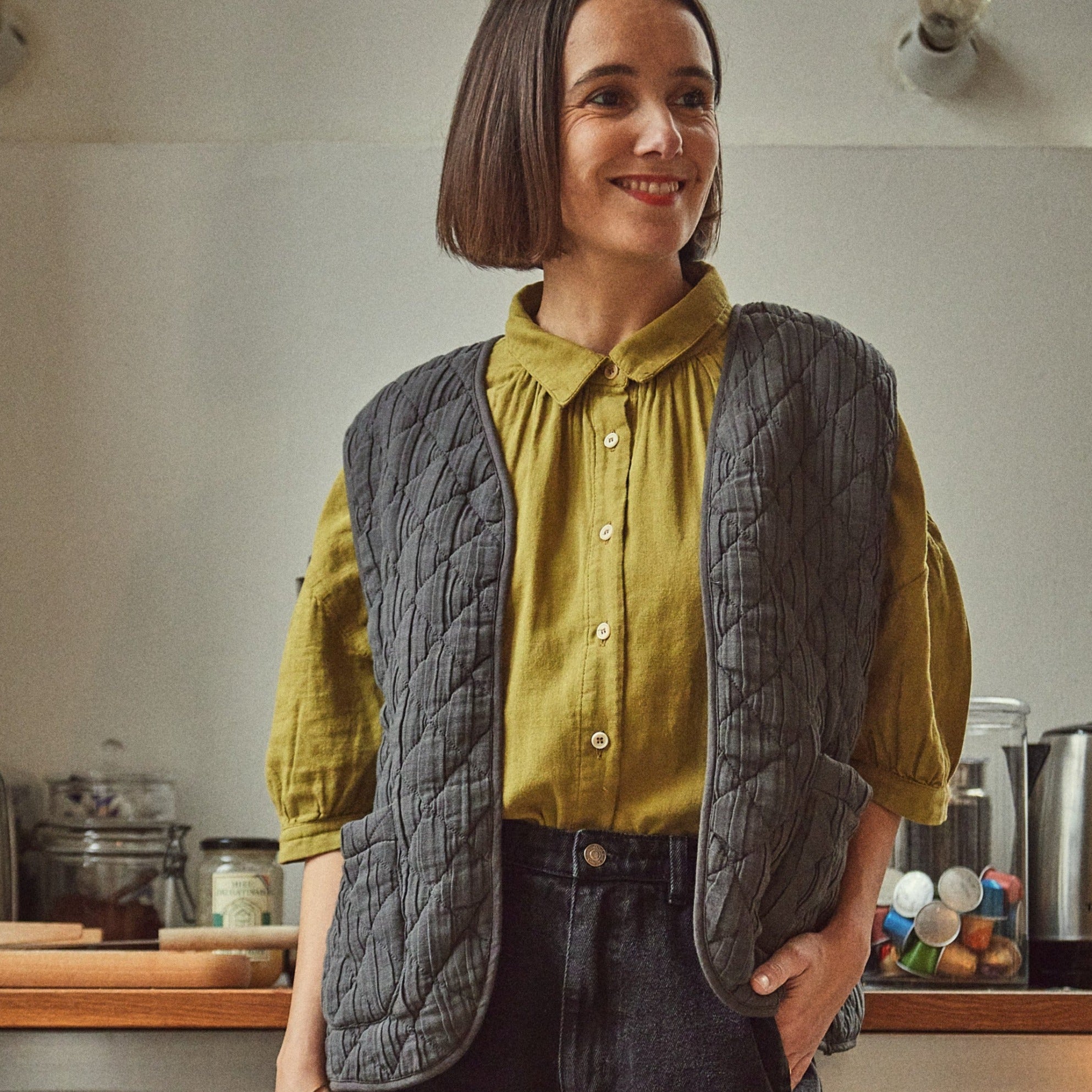 Veste matelassée adulte Cercis en coton bio – Pirate black | Poudre Organic 4