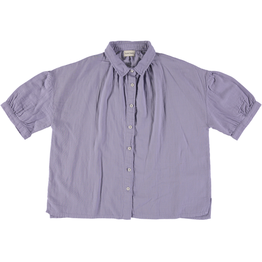Chemise femme Neotine en gaze coton bio – Lavender Gray | Poudre Organic 1