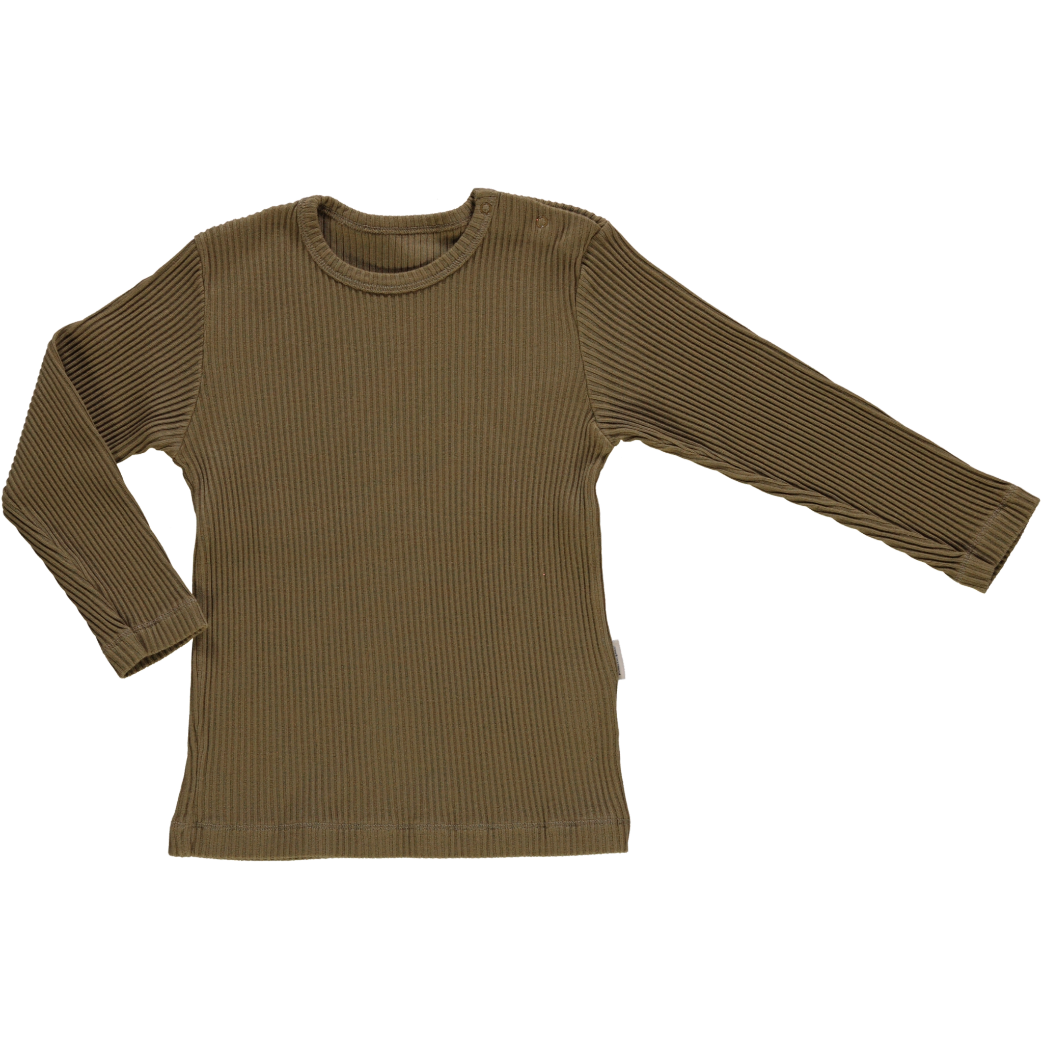 T-shirt kids Olive côtelé en coton bio – Dull gold | Poudre Organic 1