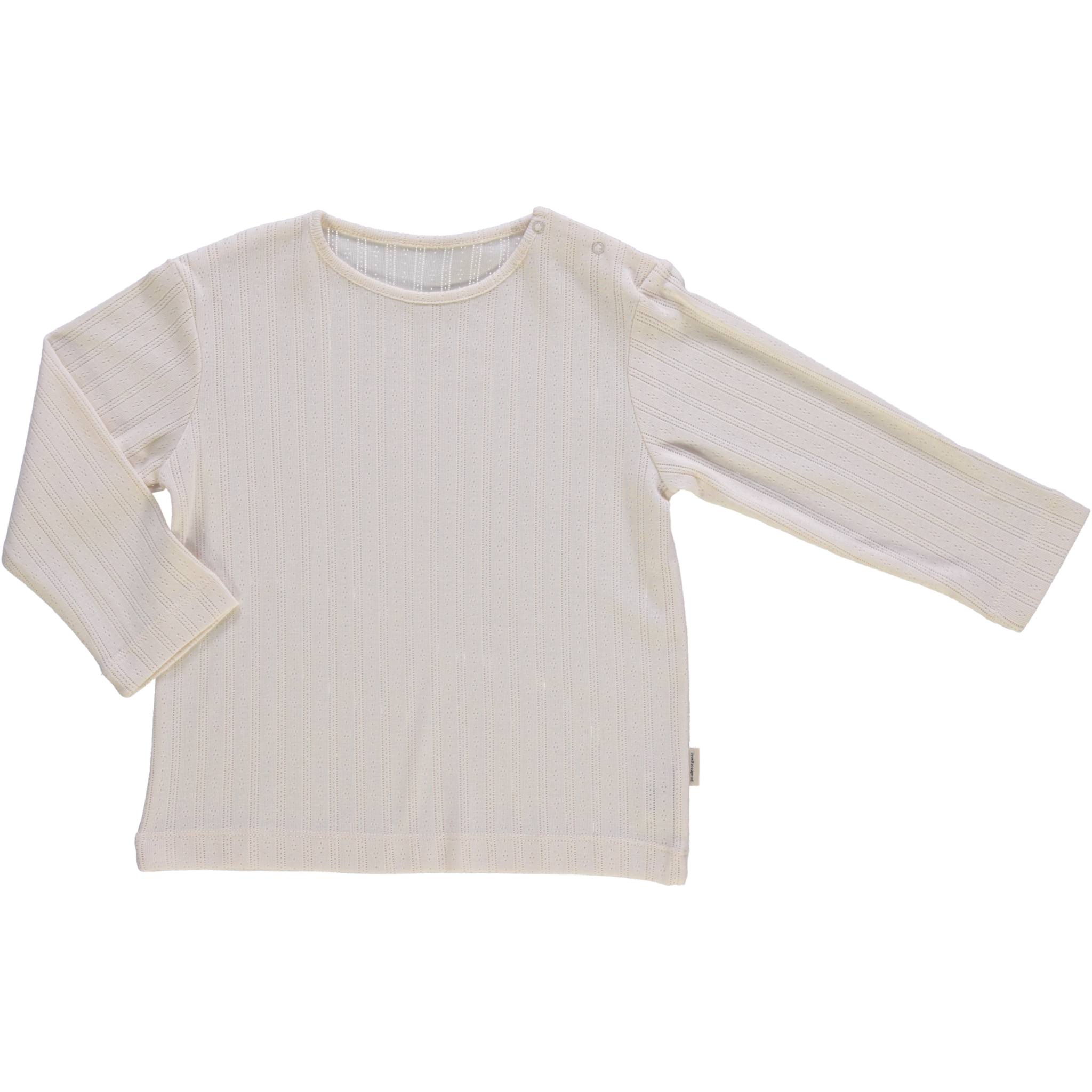 T-shirt kids Olive en maille pointelle coton bio – Ecru | Poudre Organic 1