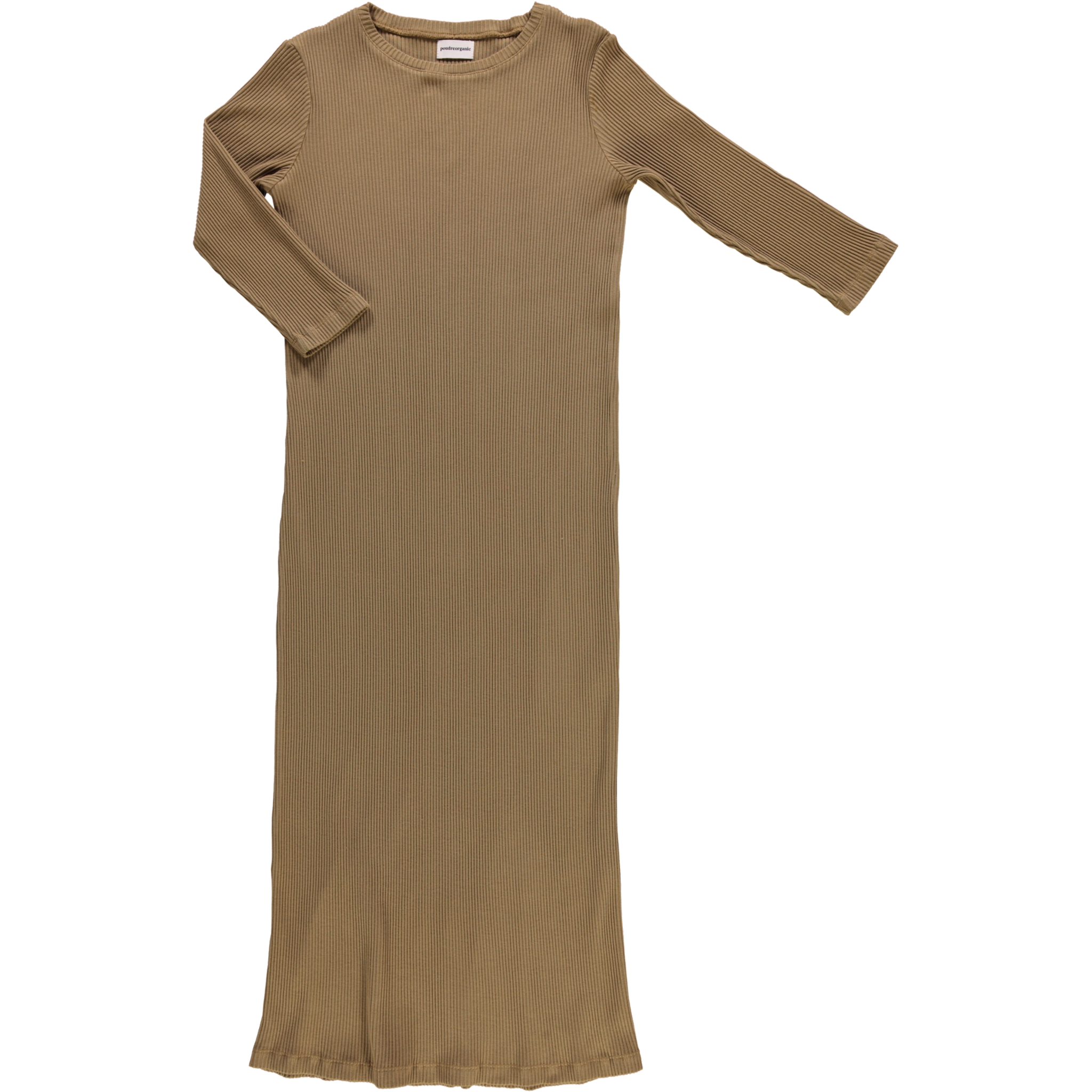 Robe kids Orchidée côtelée en coton bio – Dull gold | Poudre Organic 1