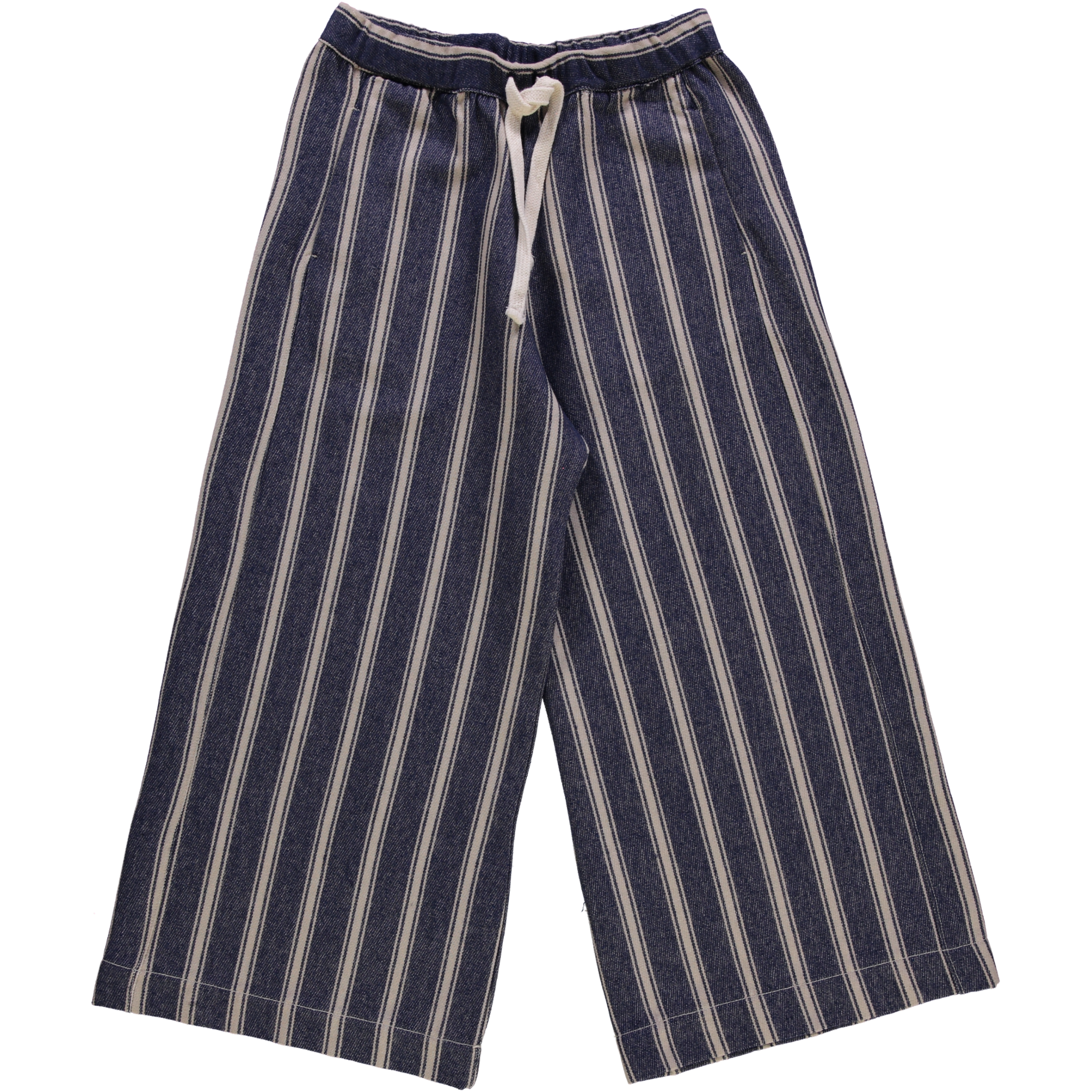 Pantalon femme Santal en coton bio – Rayures bleues | Poudre Organic 1