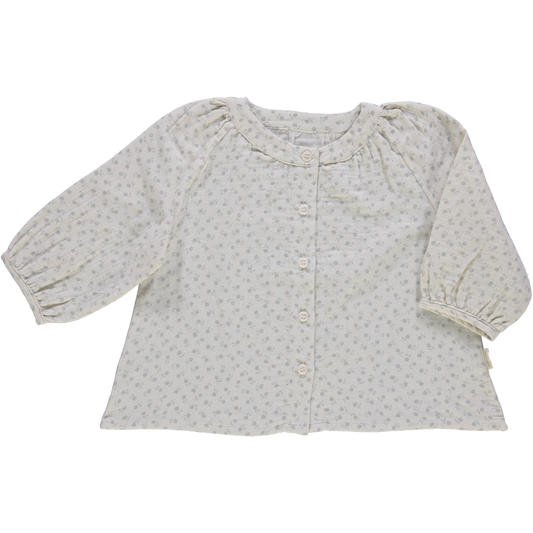 Blouse kids Pecan en gaze de coton bio – Fleuri lavande | Poudre Organic 1