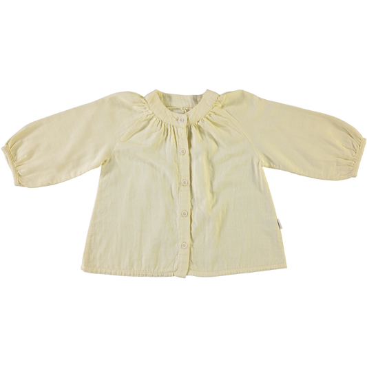 Blouse kids Pecan en gaze de coton bio – Pastel yellow | Poudre Organic 1