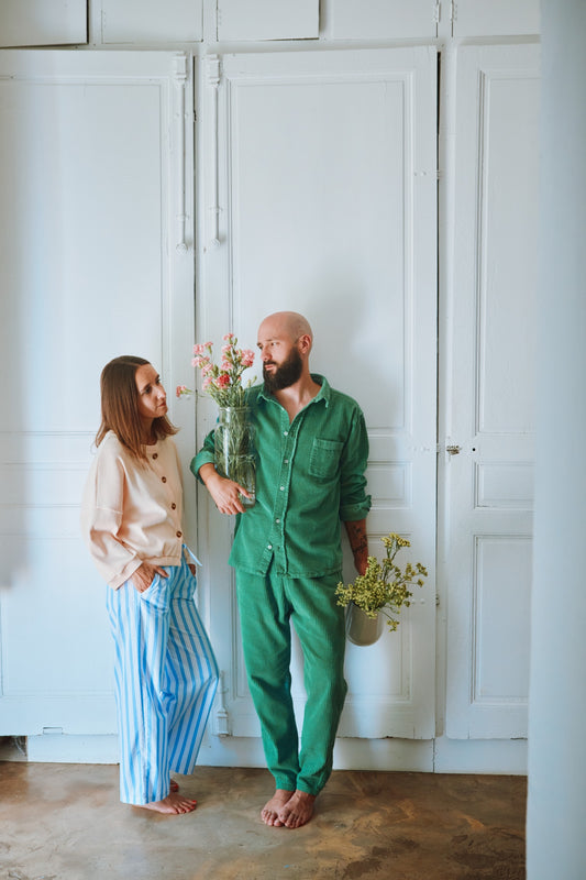 CHEMISE LENHADOR VELOURS CÔTELÉ Deep Grass Green