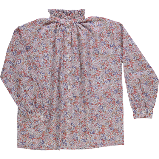Chemise femme Rosier manches longues en coton bio – Flowery toffee | Poudre Organic 1