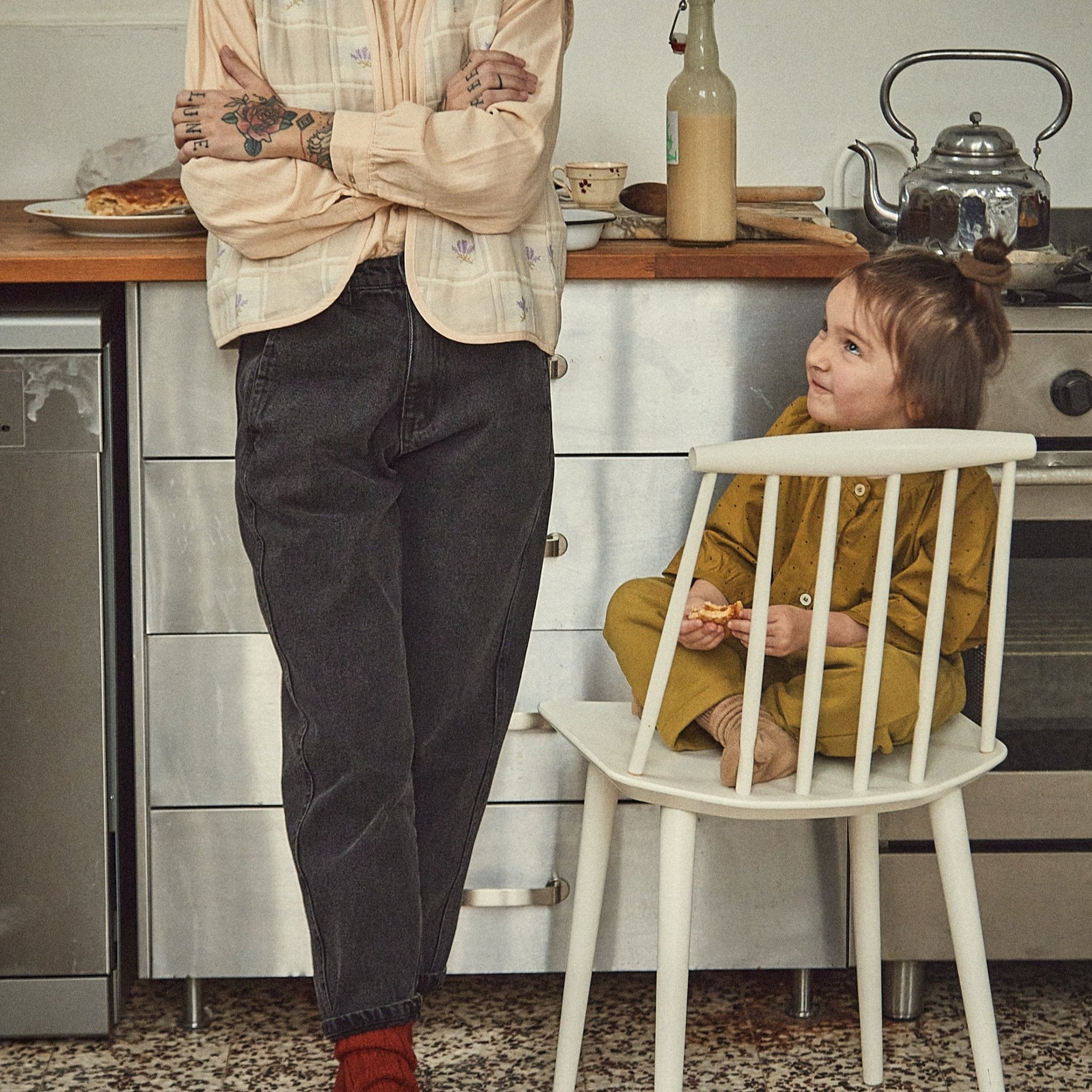 Pantalon adulte Long en coton bio – Denim noir | Poudre Organic 5