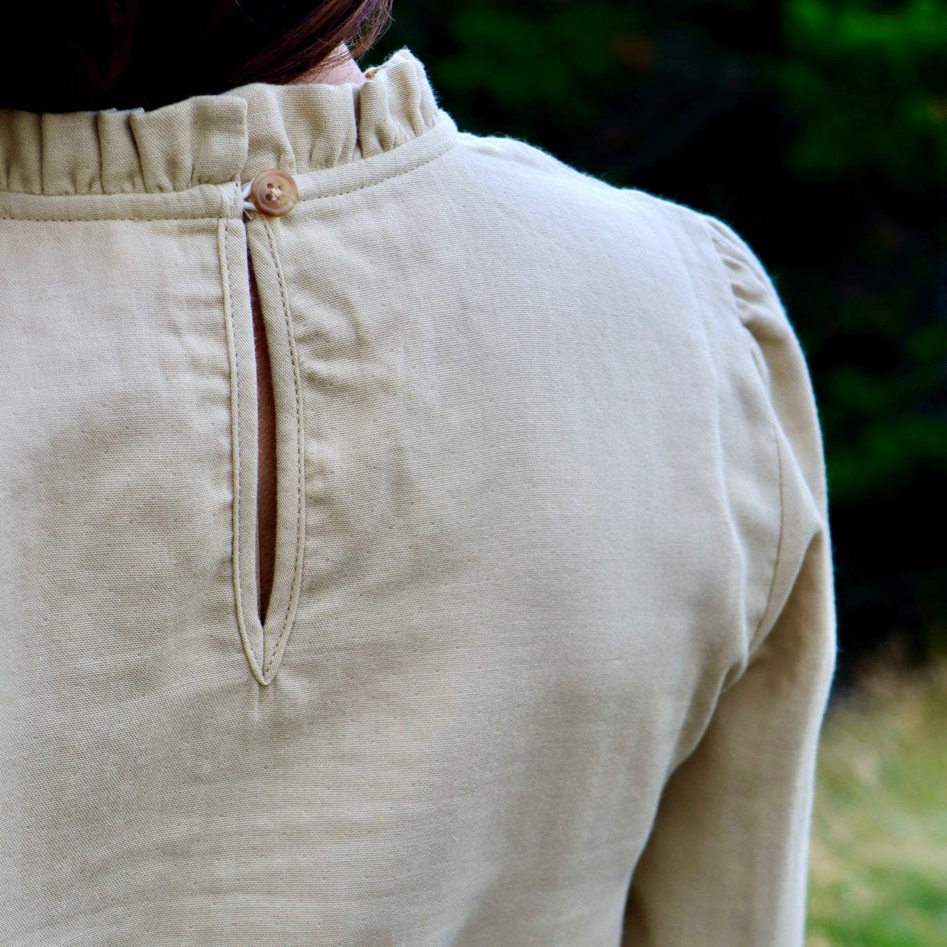 Blouse femme Patchouli en gaze de coton bio – Pale Khaki | Poudre Organic 4