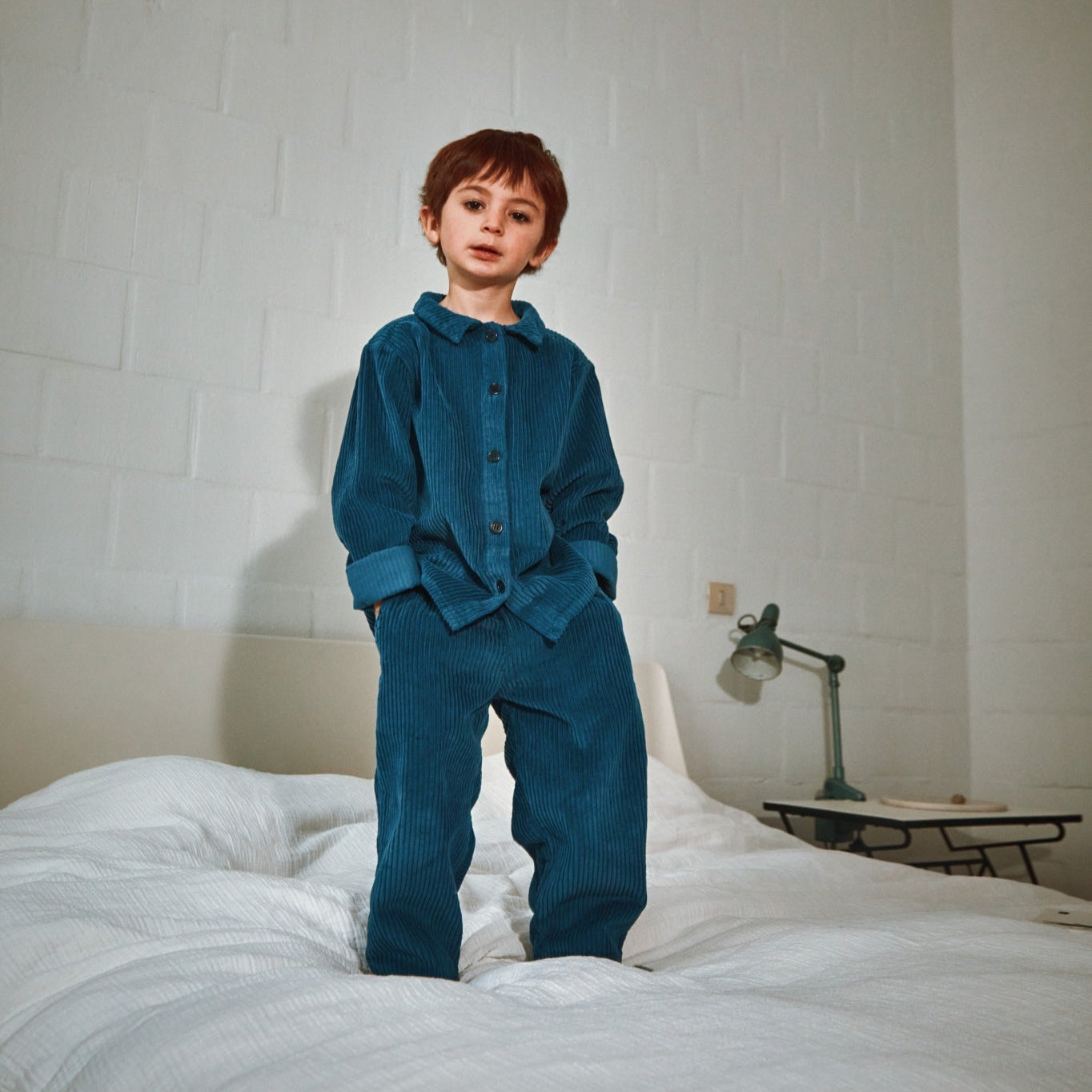 Pantalon kids Pomelos en velours côtelé coton bio – Dark denim | Poudre Organic 2