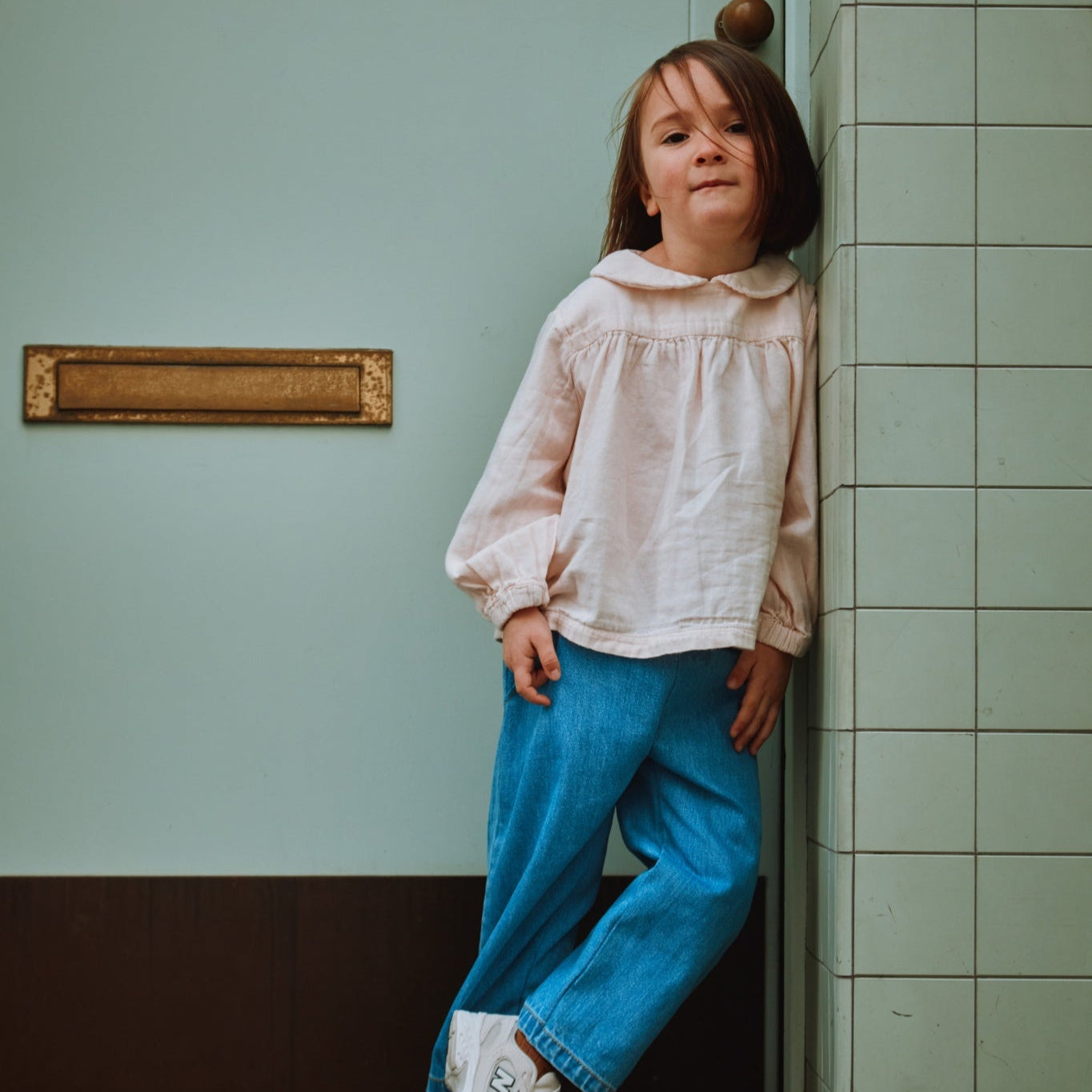 Blouse kids Amsonia en coton bio – Soft Pink | Poudre Organic 2