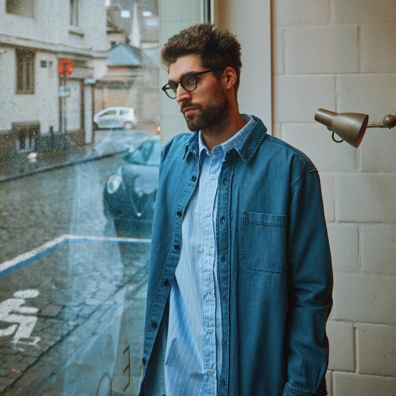 Chemise homme Camisa manches longues en coton bio – Denim épais blue | Poudre Organic 2