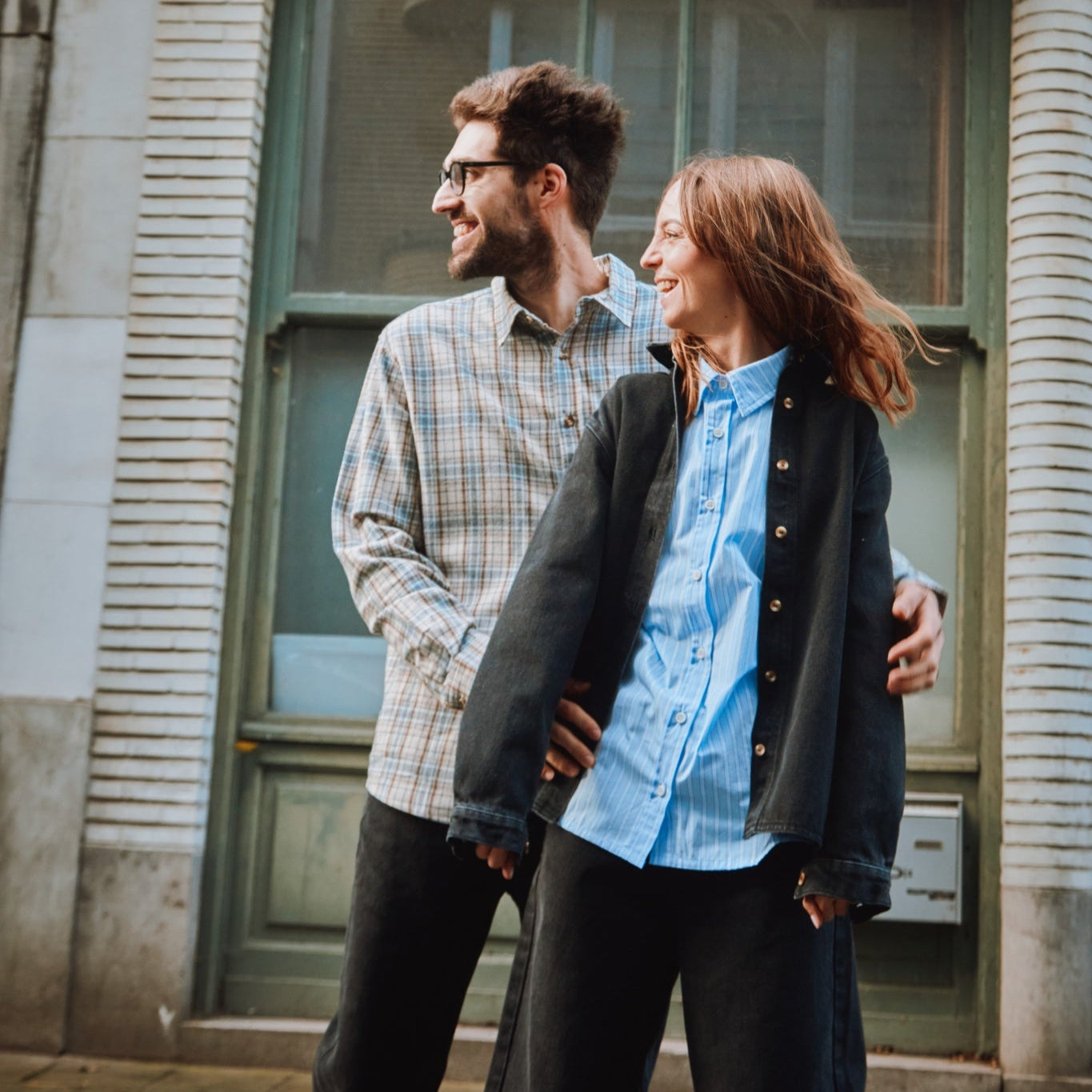 Blouse femme Capucine manches longues en coton bio – Denim épais noir | Poudre Organic 4