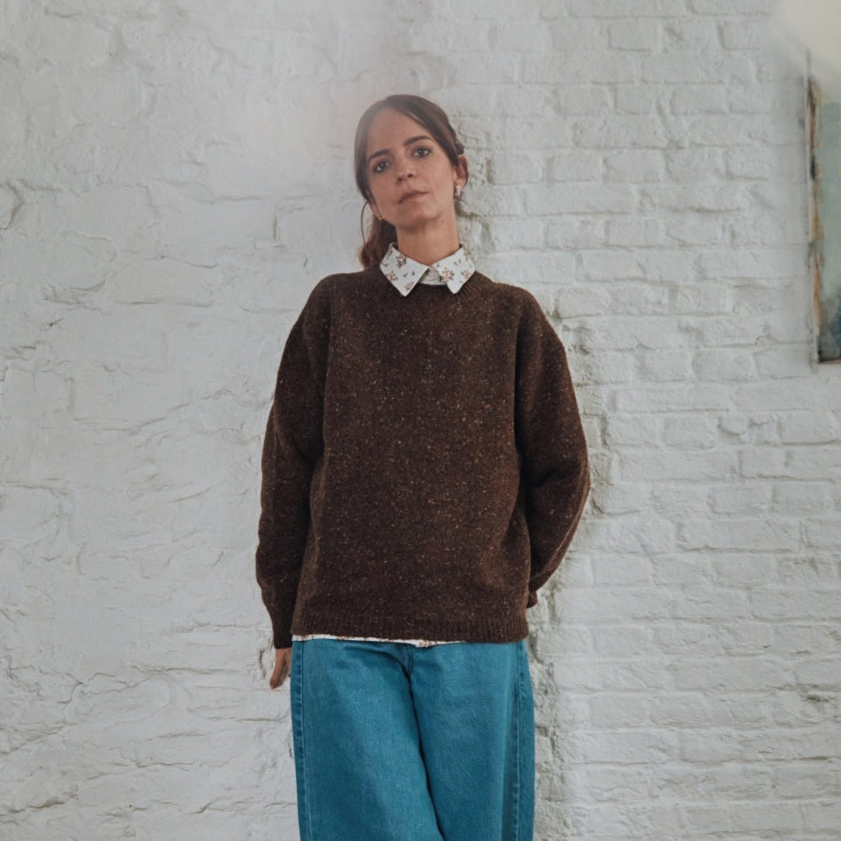 Blouse femme Capucine en coton bio – Fleuri rose gris | Poudre Organic 3