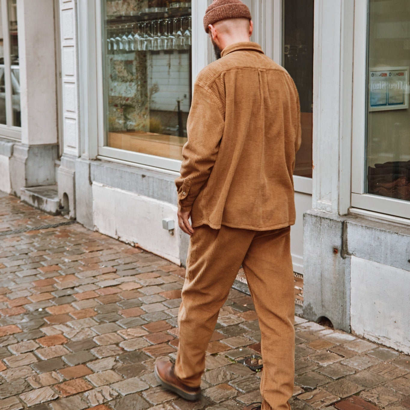 Pantalon adulte Coquelicot en velours côtelé coton bio – Dull gold | Poudre Organic 3