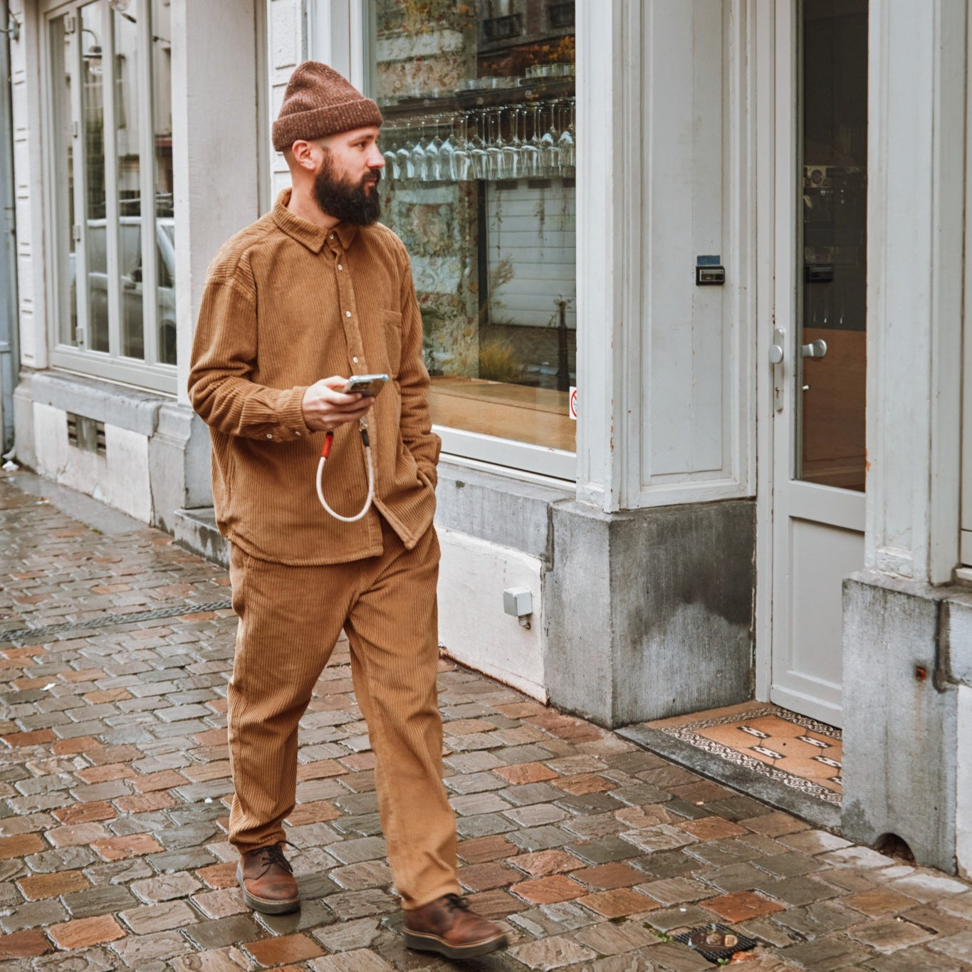 Chemise homme Lenhador velours côtelé en coton bio – Dull gold | Poudre Organic 3