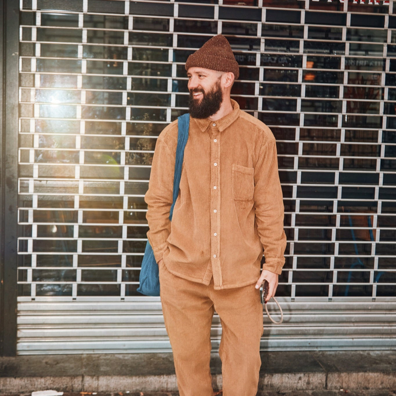 Chemise homme Lenhador velours côtelé en coton bio – Dull gold | Poudre Organic 2