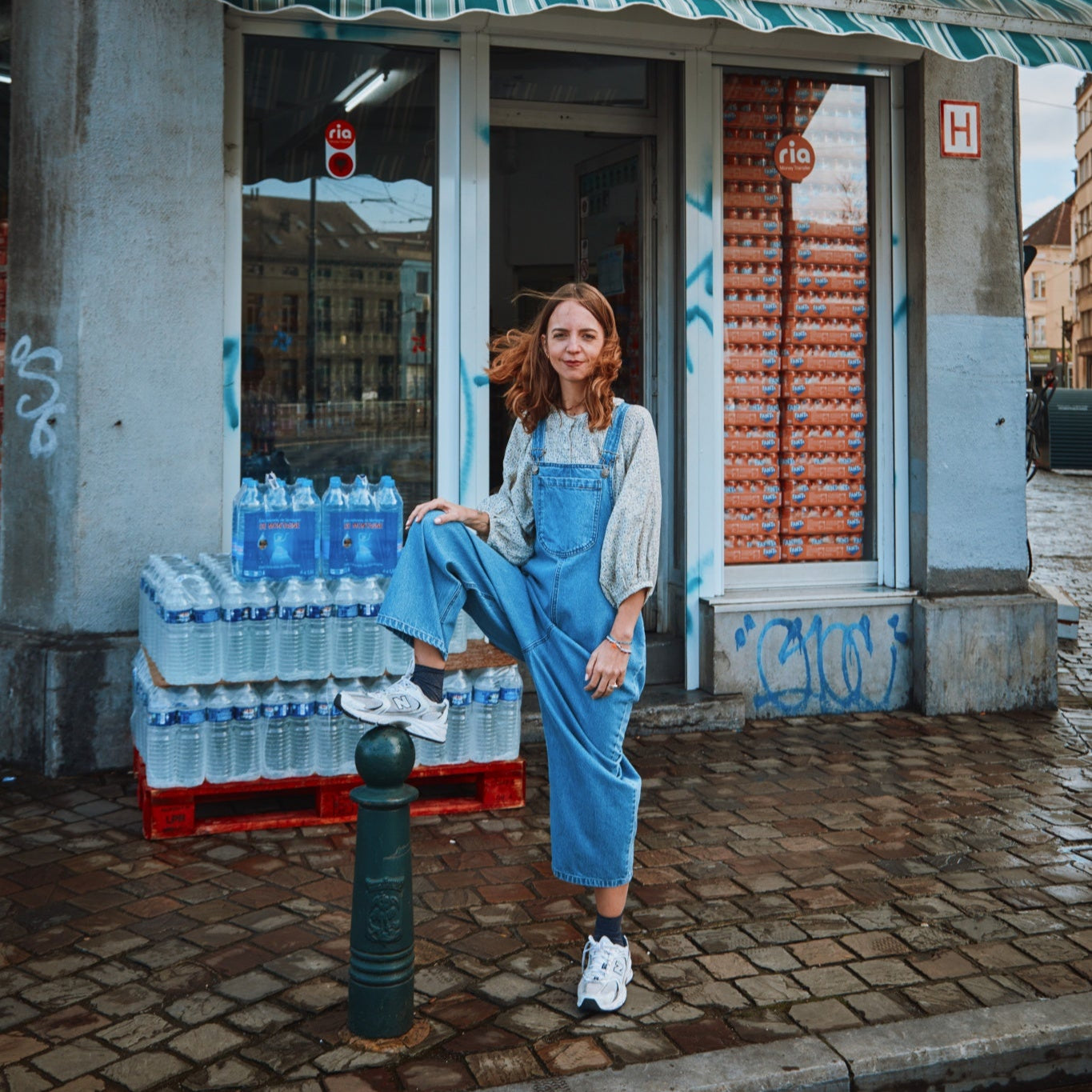 Salopette femme Ciste en coton bio – Denim blue | Poudre Organic 5