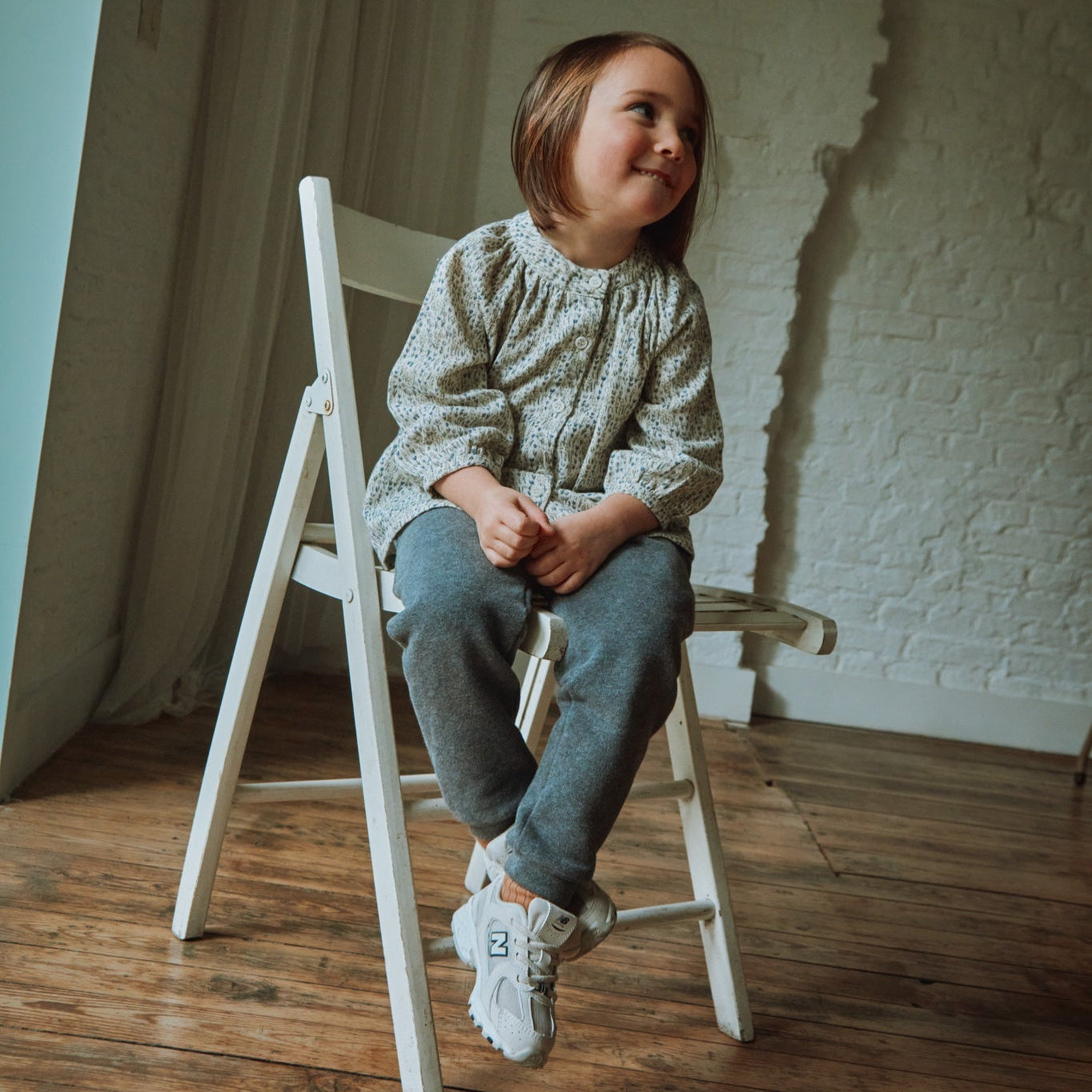 Pantalon kids Anicet en molleton coton bio – Gris anthacite | Poudre Organic 2