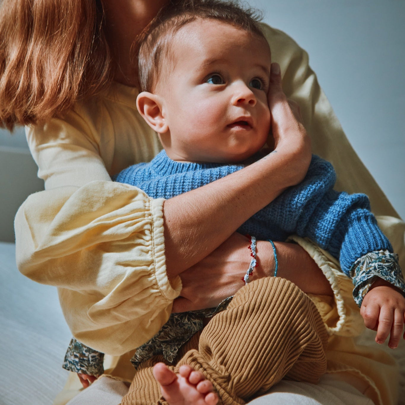 Pull kids Pissenlit en laine recyclée et fils écologiques – Blue jean | Poudre Organic 3