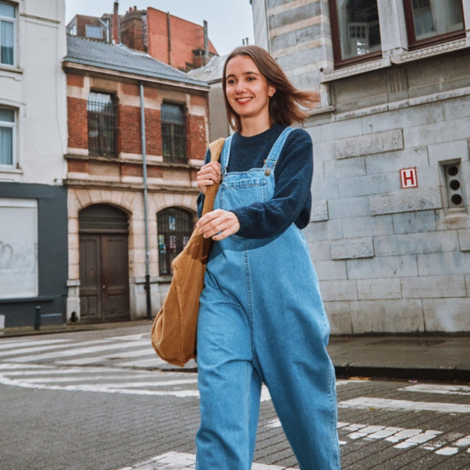 Pull femme Thé en laine recyclée et fils écologiques – Speckled midnight | Poudre Organic 3