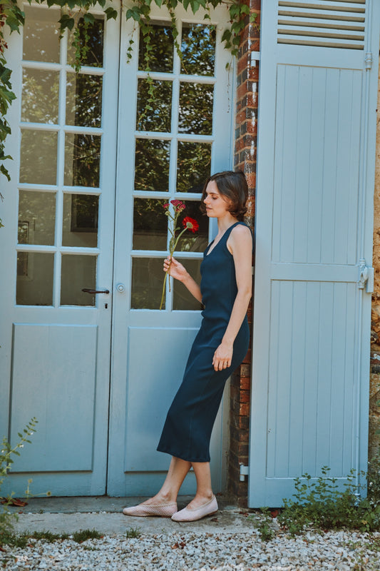 ROBE FÉVE CÔTELÉ Midnight Navy