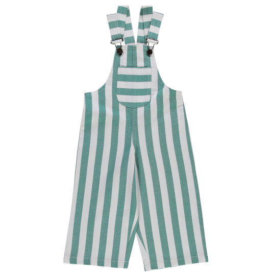 SALOPETTE MIEL KIDS Denim Rayures Vertes