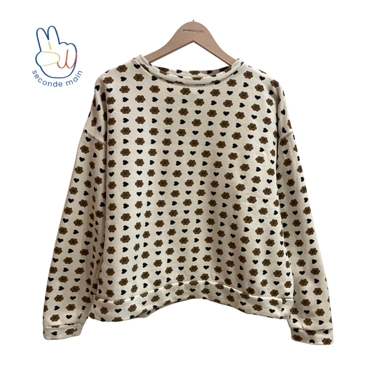 SWEATSHIRT ACENTRA Coeurs Léopard