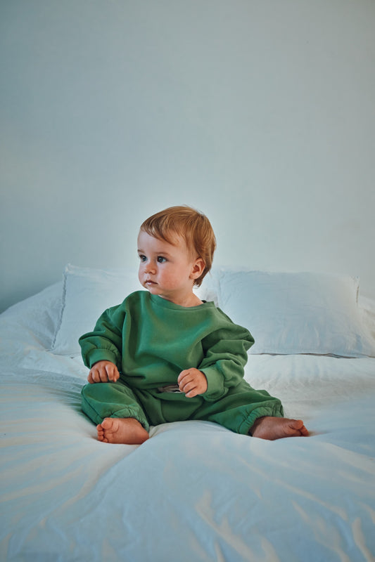 PANTALON CANNELLE MOLLETON Deep Grass Green