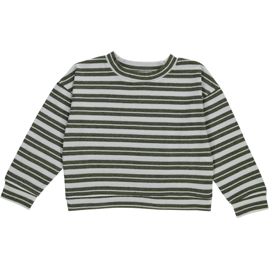 T-SHIRT OOLONG KIDS Rayures Vertes et Écrues