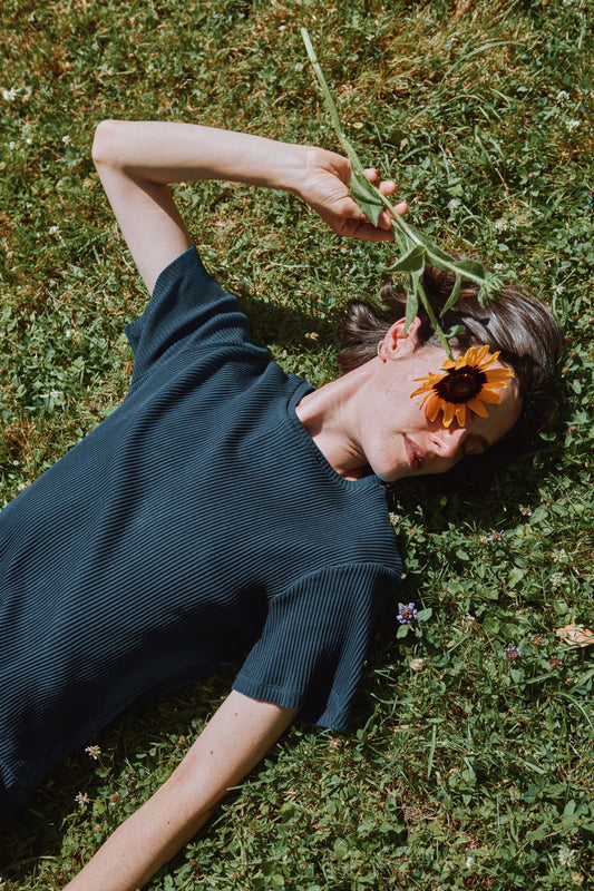 T-SHIRT ORGEAT CÔTELÉ ADULTE Midnight Navy