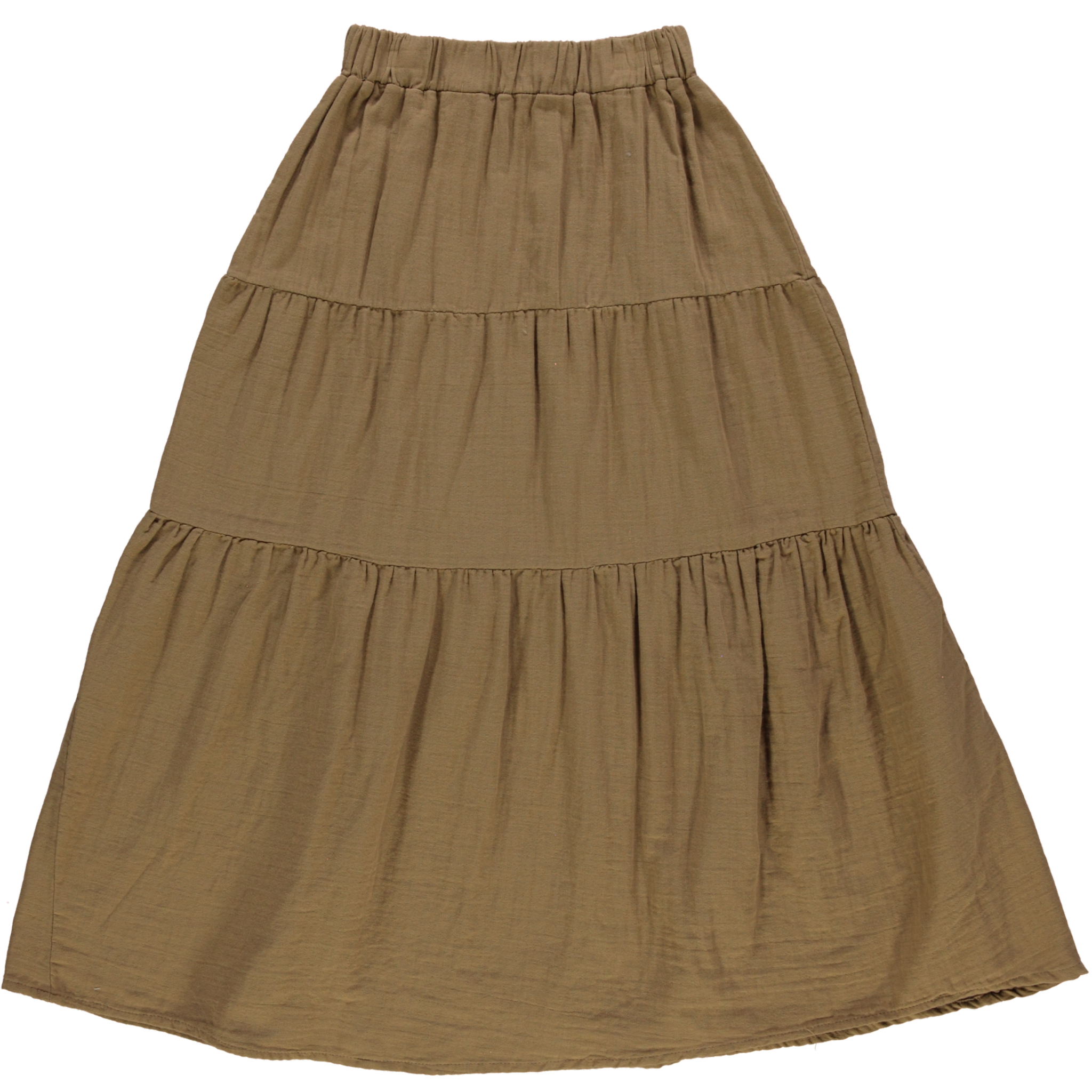 Jupe femme Thym en gaze coton bio – Dull gold | Poudre Organic 1