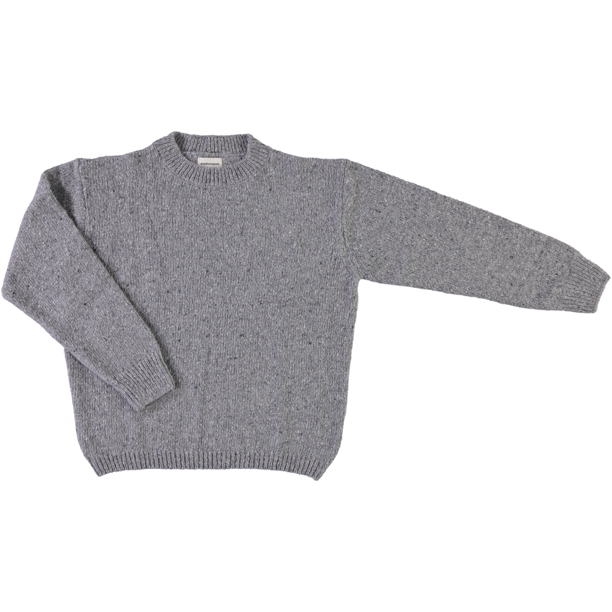 Pull femme Thé en laine recyclée et fils écologiques – Speckled grey | Poudre Organic 1