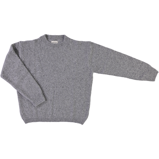 Pull femme Thé en laine recyclée et fils écologiques – Speckled grey | Poudre Organic 1
