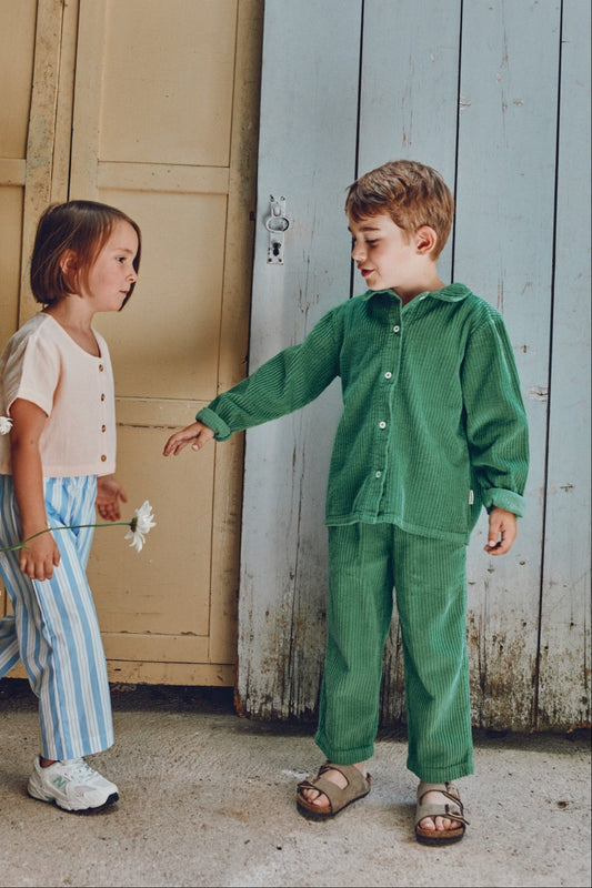 PANTALON POMELOS VELOURS CÔTELÉ Deep Grass Green