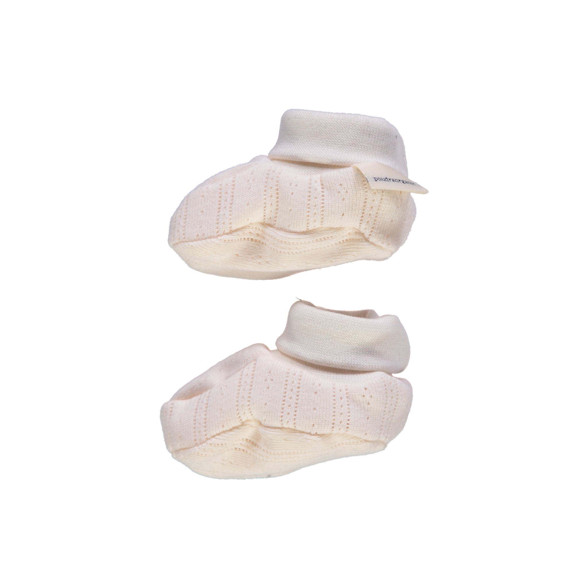 Chaussons bébé naissance Wakame pointelle en coton bio – Ecru | Poudre Organic 3