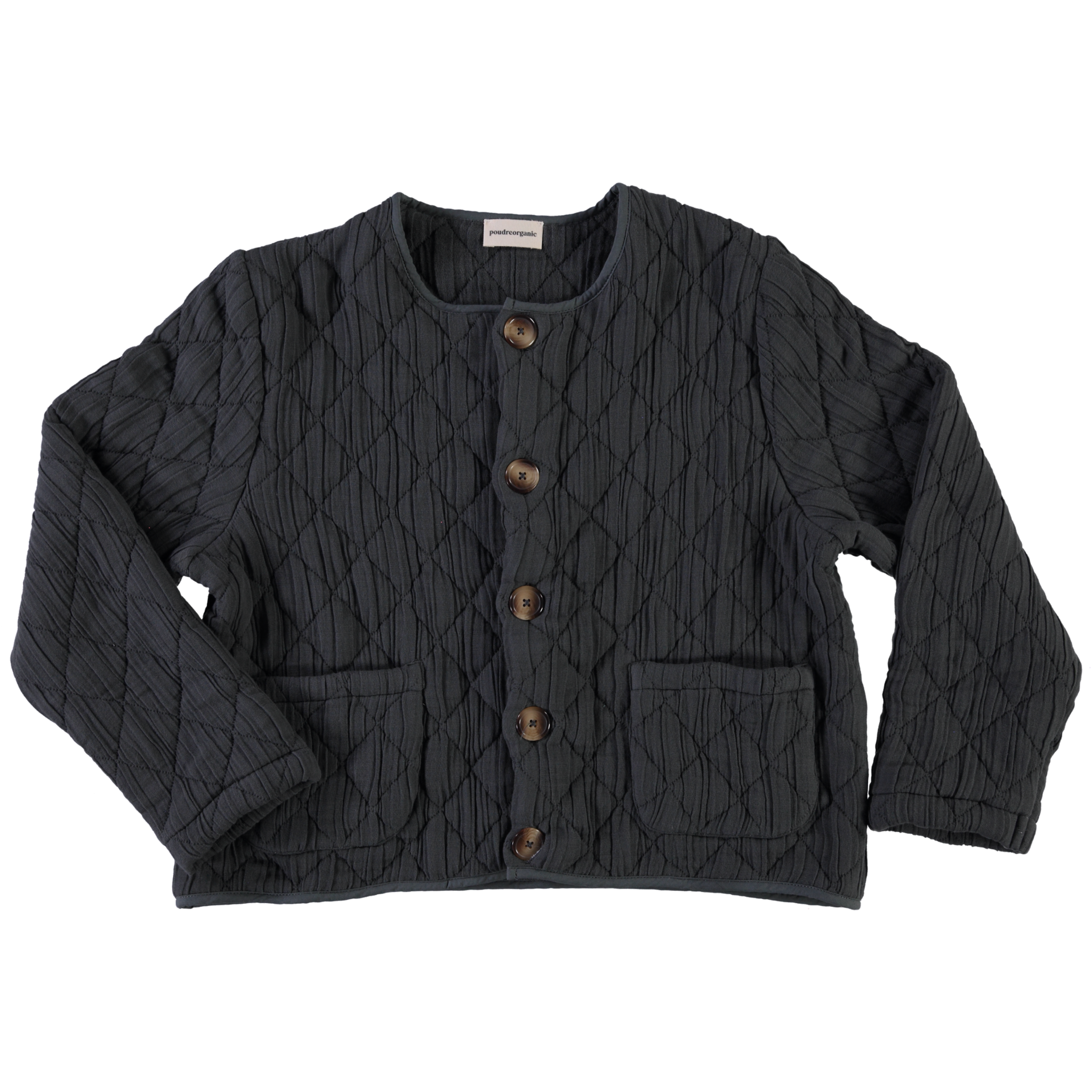 Veste matelassée femme Anis en coton bio – Pirate black | Poudre Organic 1