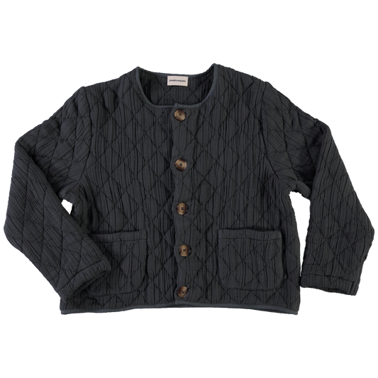 Veste matelassée femme Anis en coton bio – Pirate black | Poudre Organic 1