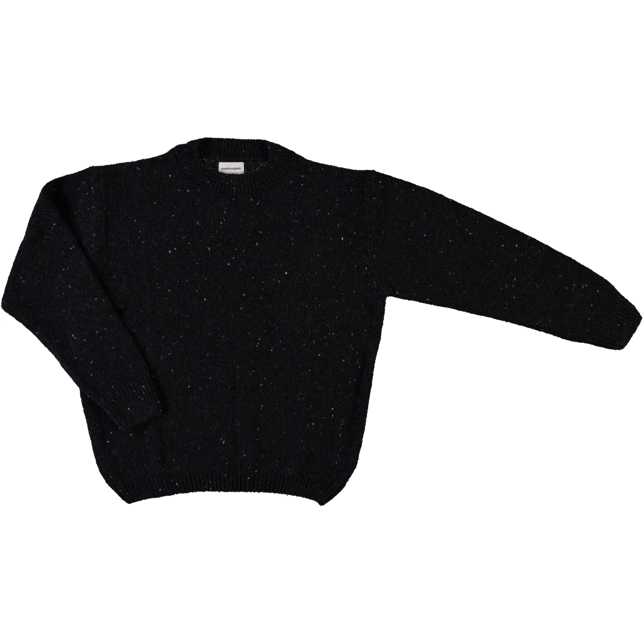 Pull femme Thé en laine recyclée et fils écologiques – Speckled black | Poudre Organic 1