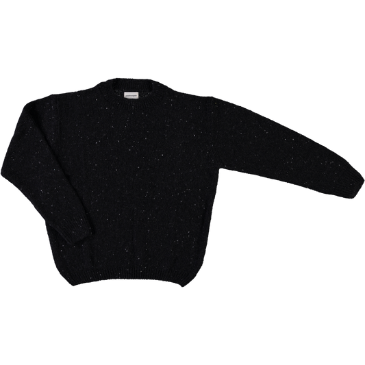 Pull femme Thé en laine recyclée et fils écologiques – Speckled black | Poudre Organic 1