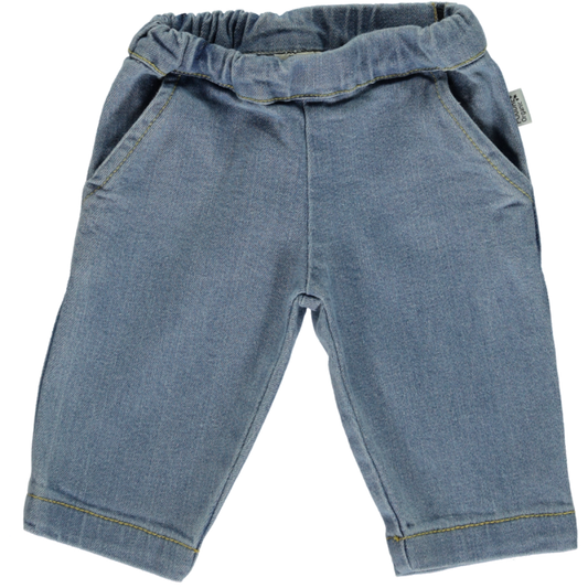Pantalon kids Pomelos en coton bio – Denim blue | Poudre Organic 1