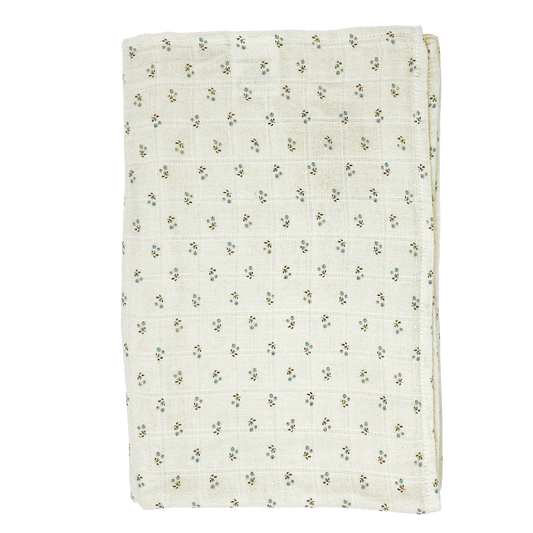 Grand lange bébé Sésame en coton bio – Hors saison blue surf | Poudre Organic 1